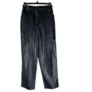 Conrad C Women’s High Waist Black Faux Leather Straight Leg Size 4 Petite New